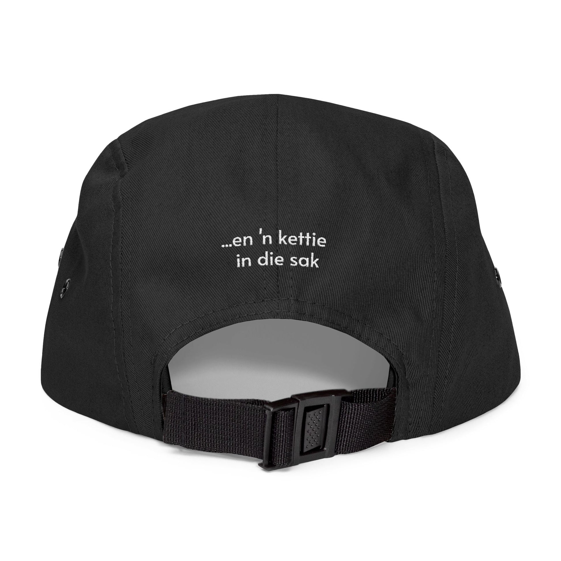 Boksombende 5-Panel Cap – “Met ’n Kettie in die Sak” Edition | Embroidered Dad Hat | Saffa Throwback Style