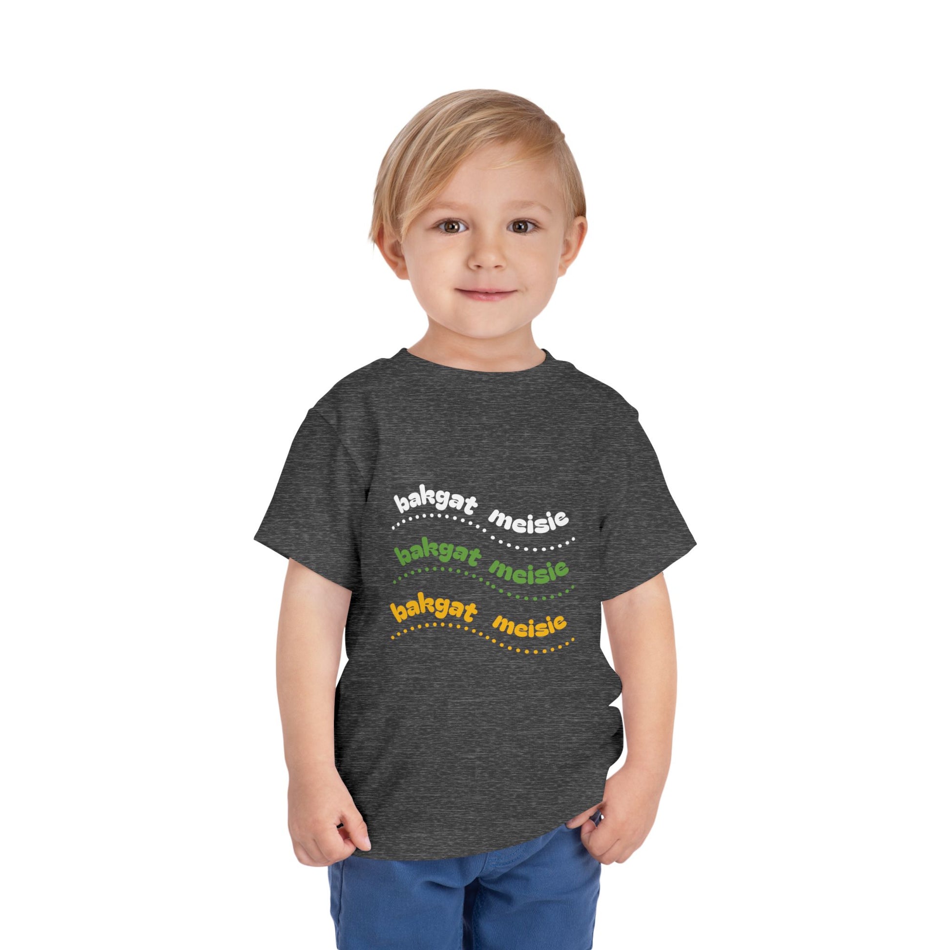 Bakgat Meisie Toddler Tee – “Made in RSA, Running on Coke & Chutney” | Playful Short Sleeve Shirt for Little Legends