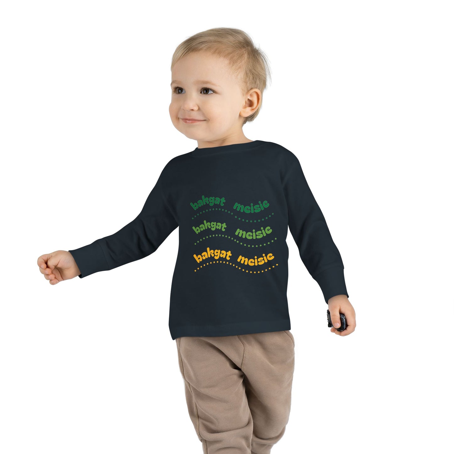 Bakgat Boytjie Long Sleeve Toddler Tee – “Made in RSA, Running on Coke & Chutney”