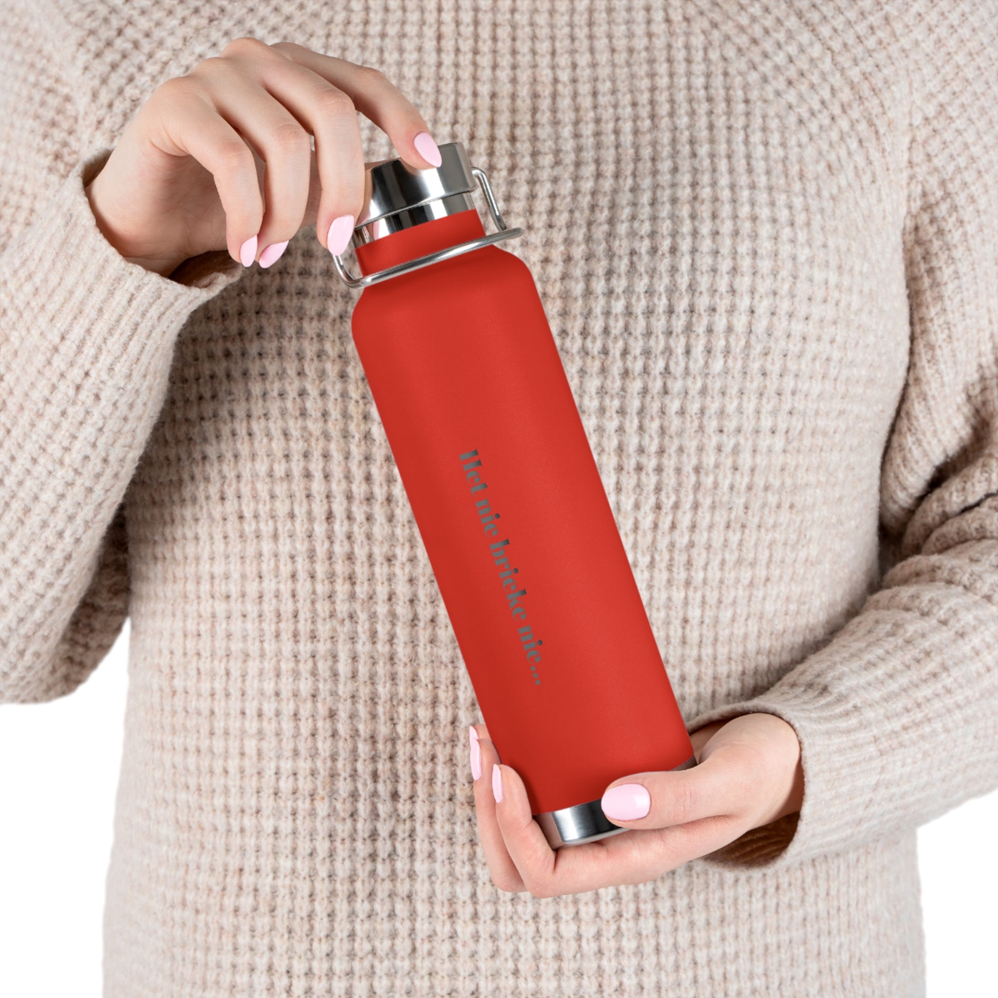 Inspirational Copper Vacuum Insulated Bottle - 22oz, Motivational Water Bottle, Travel Mug, Gift for Her, Eco-Friendly Bottle