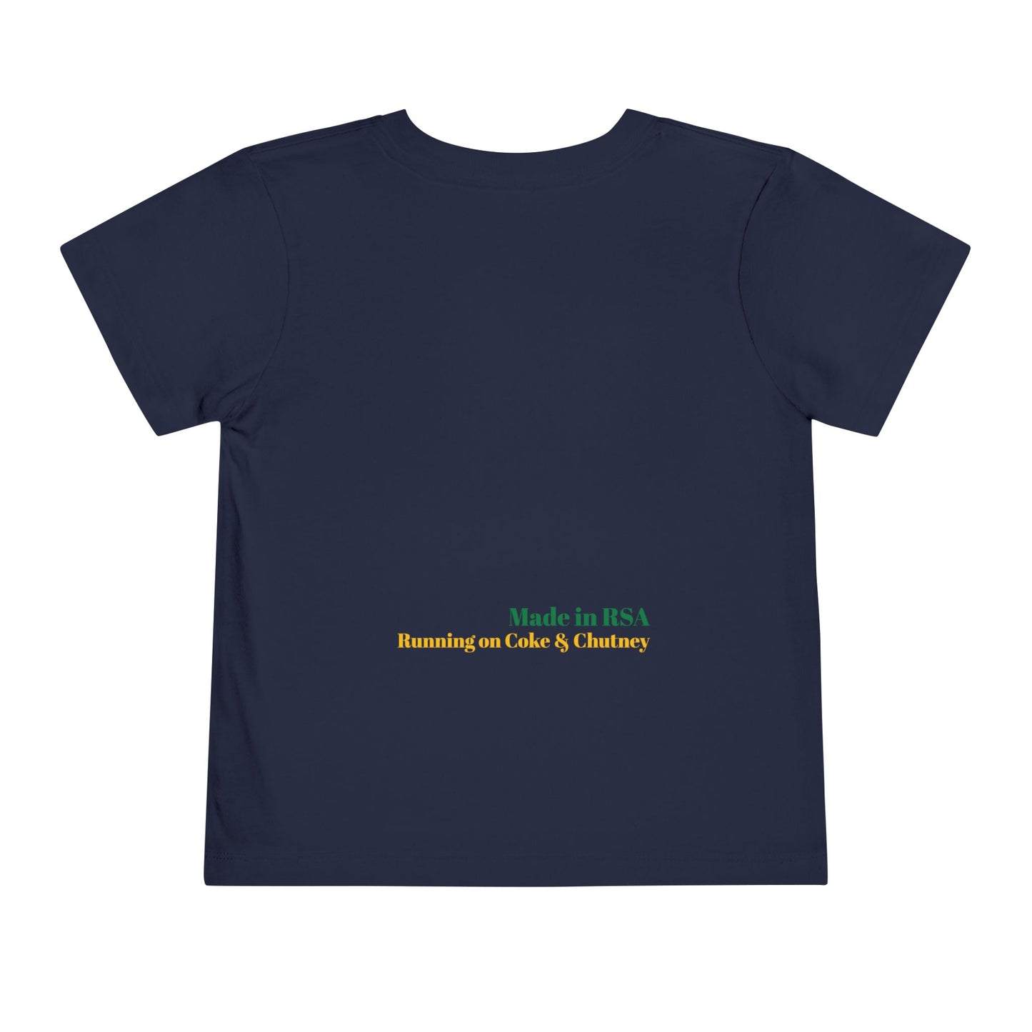 Bakgat Boytjie Toddler Tee – “Made in RSA, Running on Coke & Chutney”