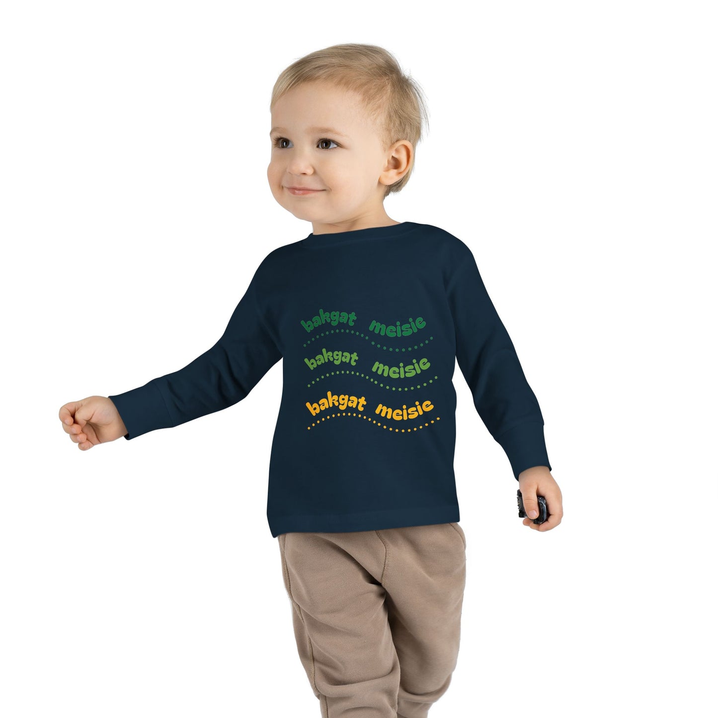 Bakgat Boytjie Long Sleeve Toddler Tee – “Made in RSA, Running on Coke & Chutney”