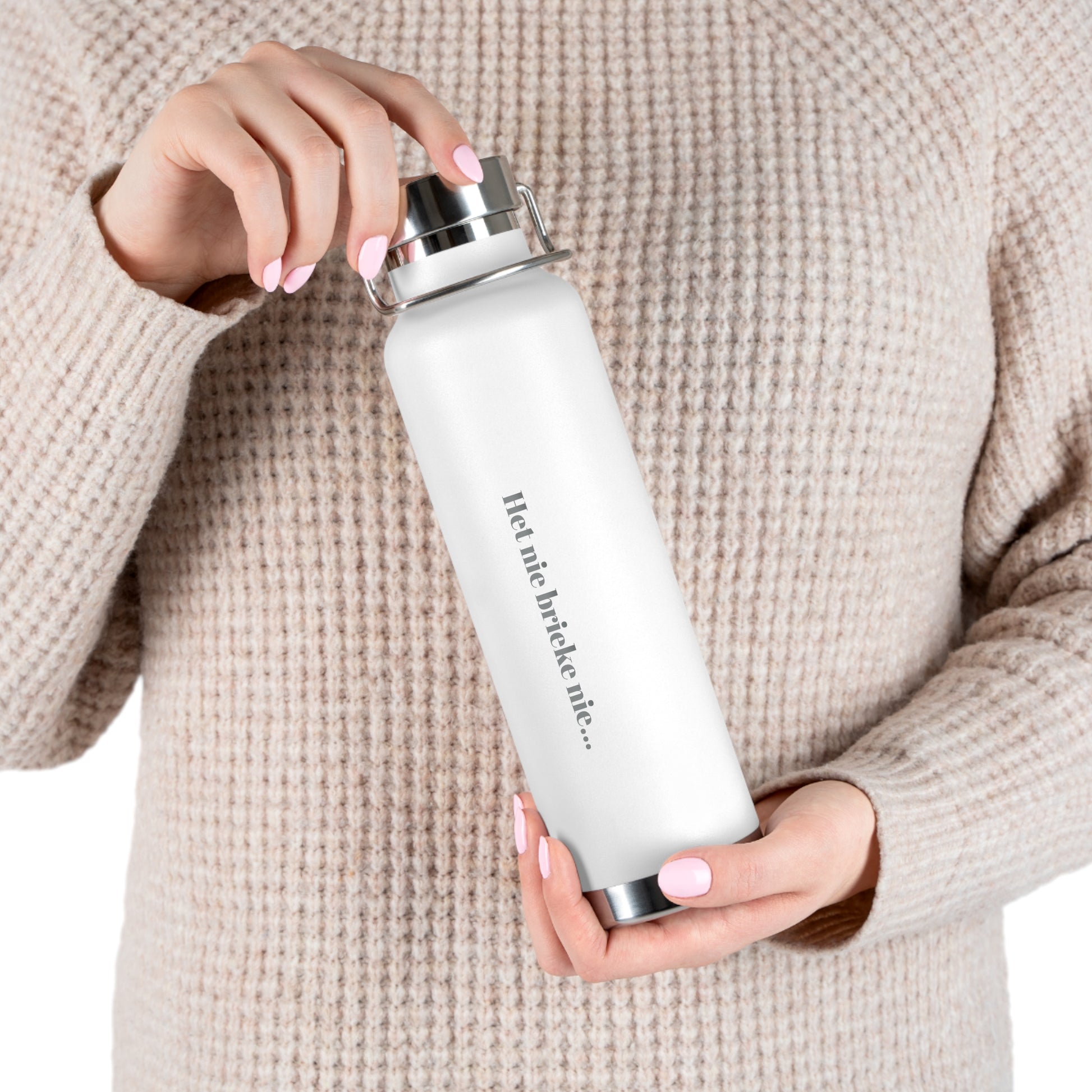Inspirational Copper Vacuum Insulated Bottle - 22oz, Motivational Water Bottle, Travel Mug, Gift for Her, Eco-Friendly Bottle