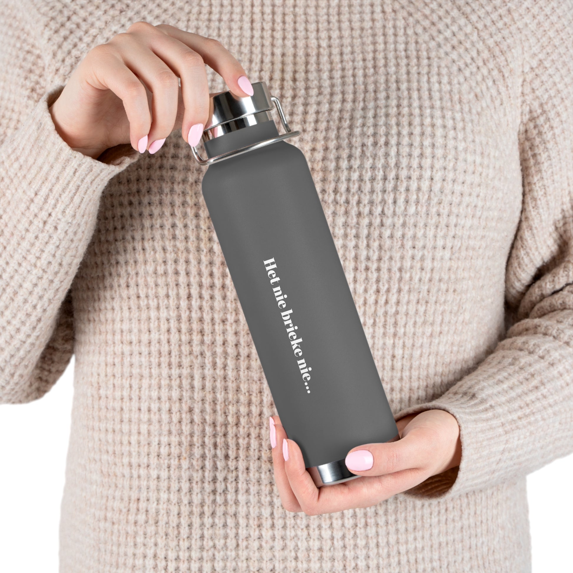 Inspirational Copper Vacuum Insulated Bottle - 22oz, Motivational Water Bottle, Travel Mug, Gift for Her, Eco-Friendly Bottle
