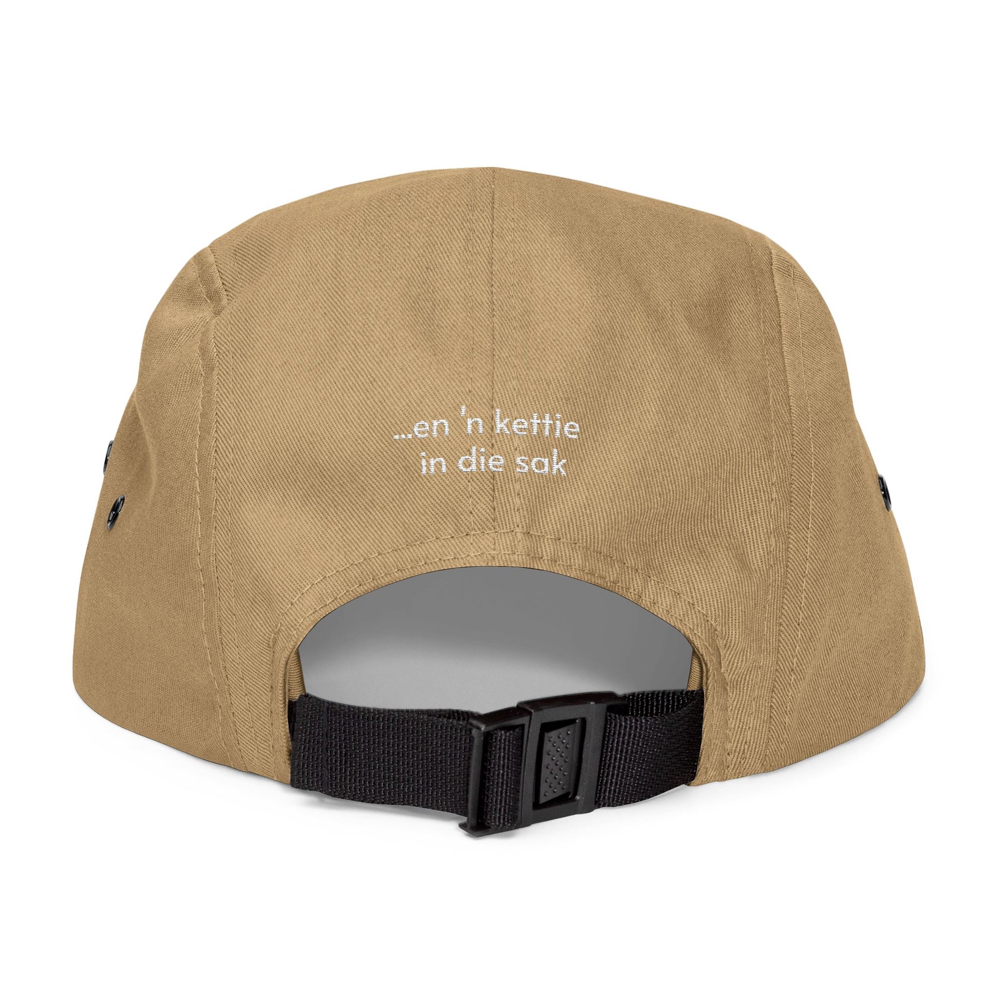 Boksombende 5-Panel Cap – “Met ’n Kettie in die Sak” Edition | Embroidered Dad Hat | Saffa Throwback Style
