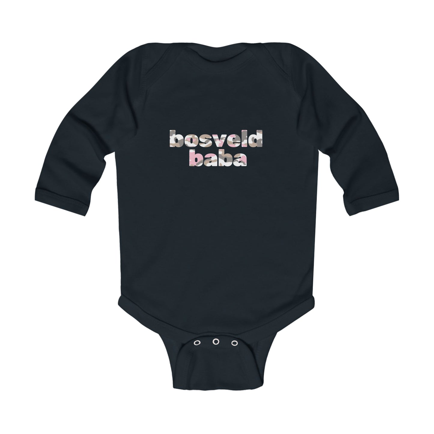 'Bosveld Baba' Pink Camo Print - Long Sleeve Onsie