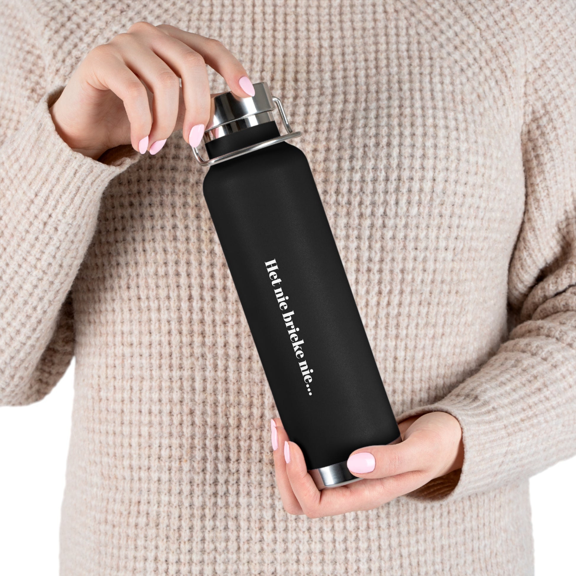 Inspirational Copper Vacuum Insulated Bottle - 22oz, Motivational Water Bottle, Travel Mug, Gift for Her, Eco-Friendly Bottle