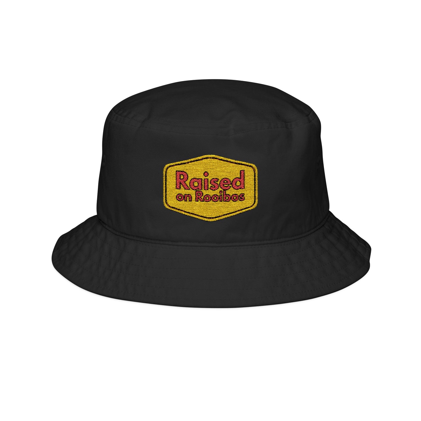 Raised on Rooibos Embroidered Bucket Hat for Trendy Look, Summer Fashion Accessory, Unisex Gift, Casual Wear, Beach Style