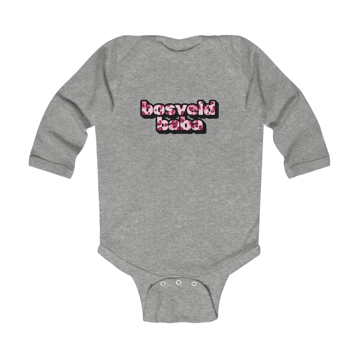 'Bosveld Baba' Pink Leopard Print - Longe Sleeve Onesie
