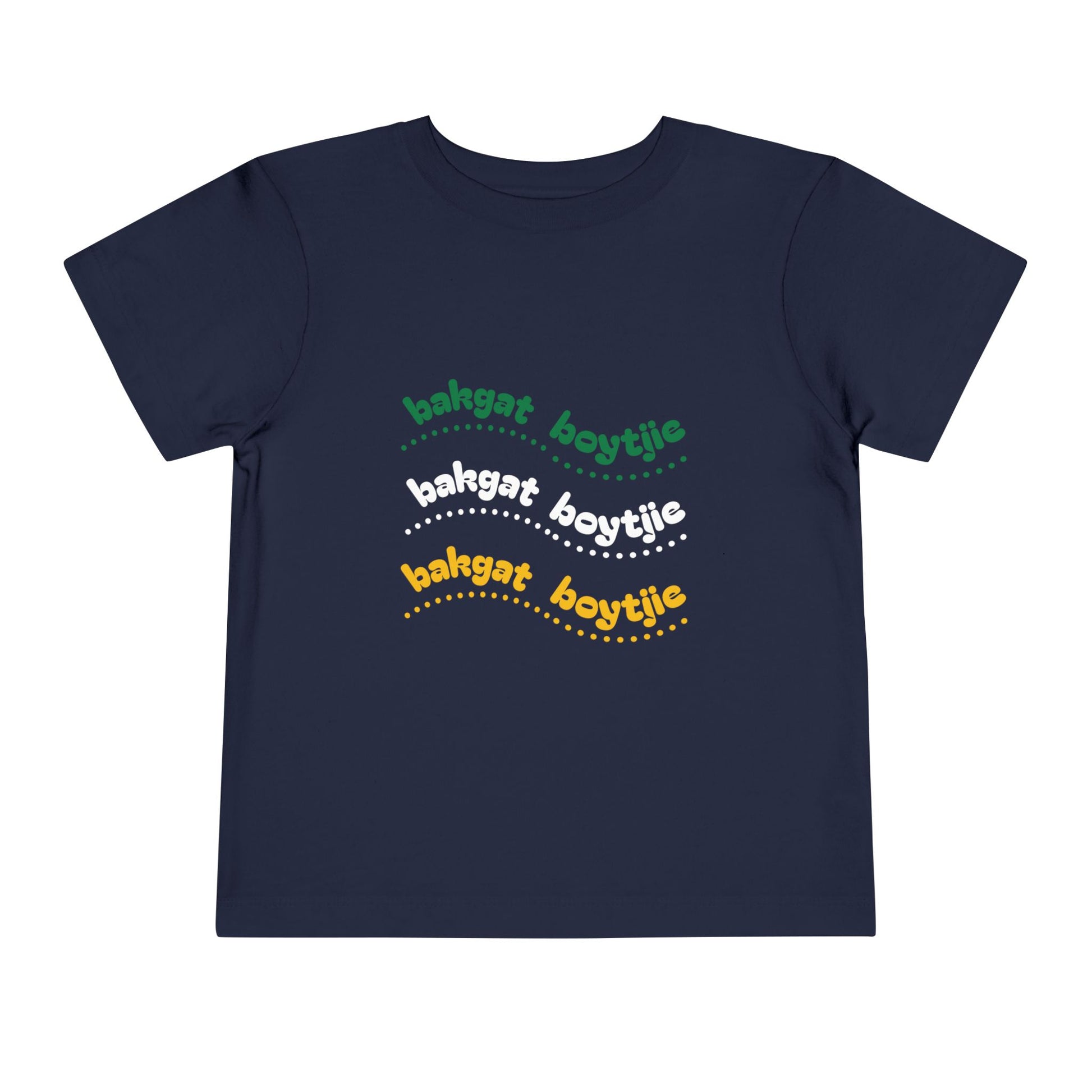 Bakgat Boytjie Toddler Tee – “Made in RSA, Running on Coke & Chutney” | Playful Short Sleeve Shirt for Little Legends