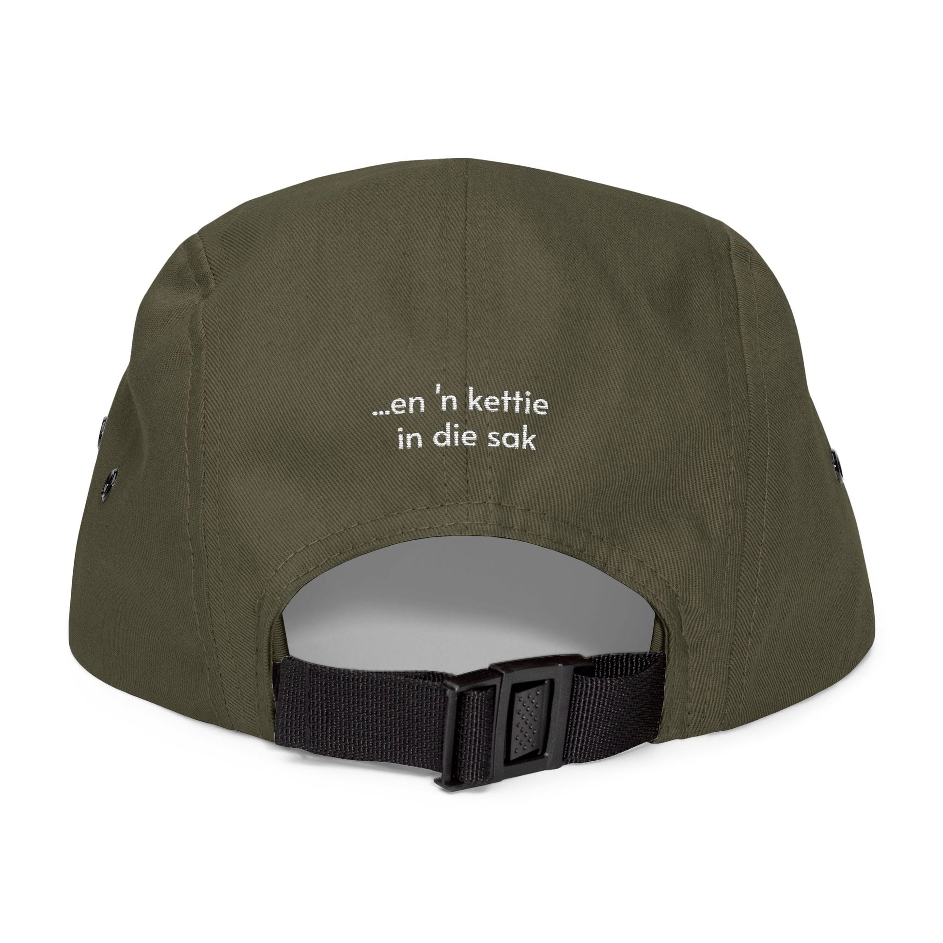 Boksombende 5-Panel Cap – “Met ’n Kettie in die Sak” Edition | Embroidered Dad Hat | Saffa Throwback Style