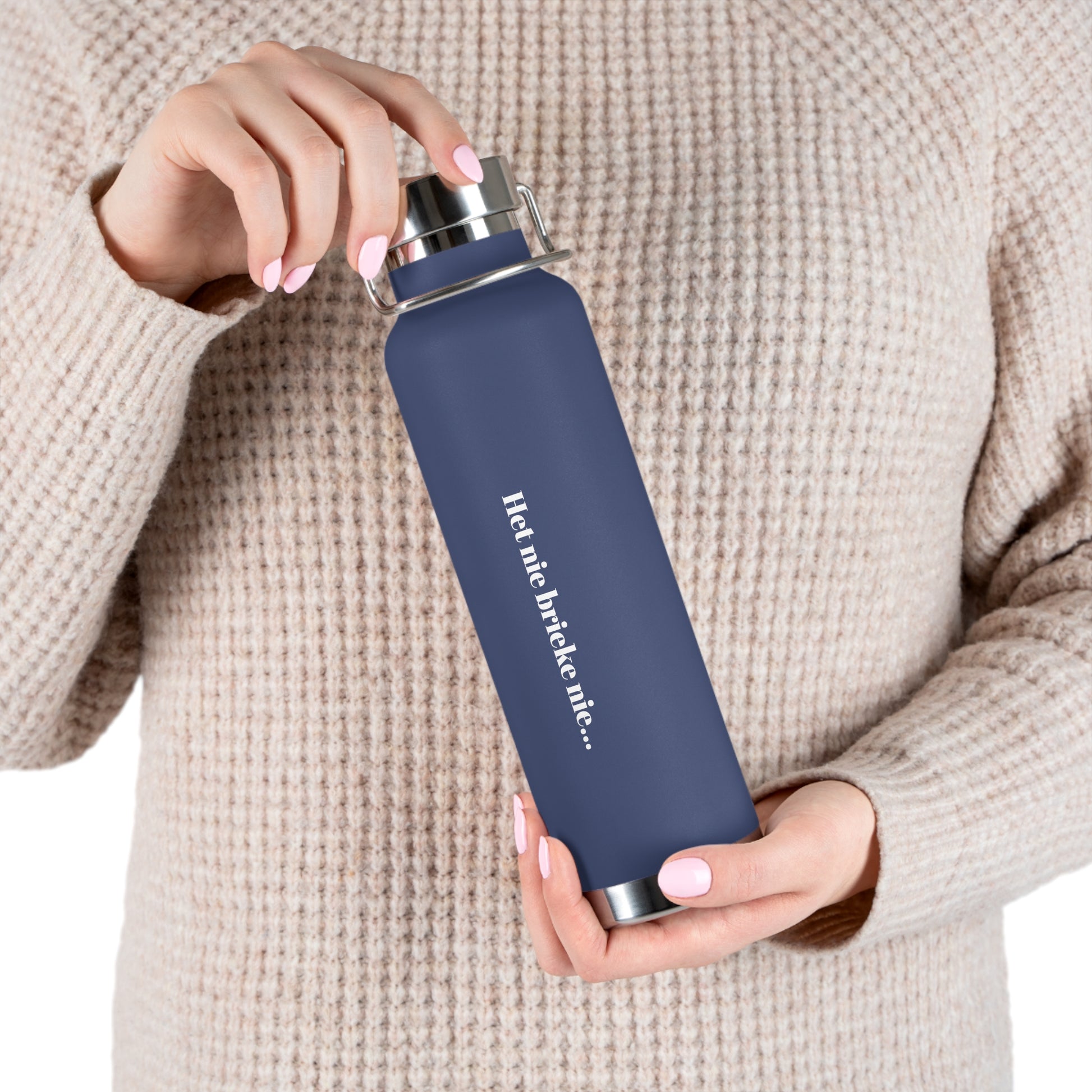 Inspirational Copper Vacuum Insulated Bottle - 22oz, Motivational Water Bottle, Travel Mug, Gift for Her, Eco-Friendly Bottle