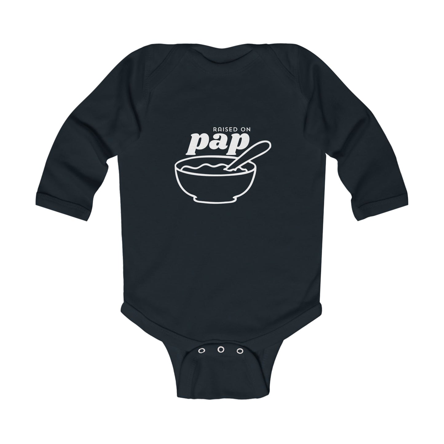 Raised on Pap – Baby Long Sleeve Bodysuit - Makes a Perfect Baby Gift, Nursery Outfit, Baby Shower Present, Newborn Clothes, Toddler Fashion