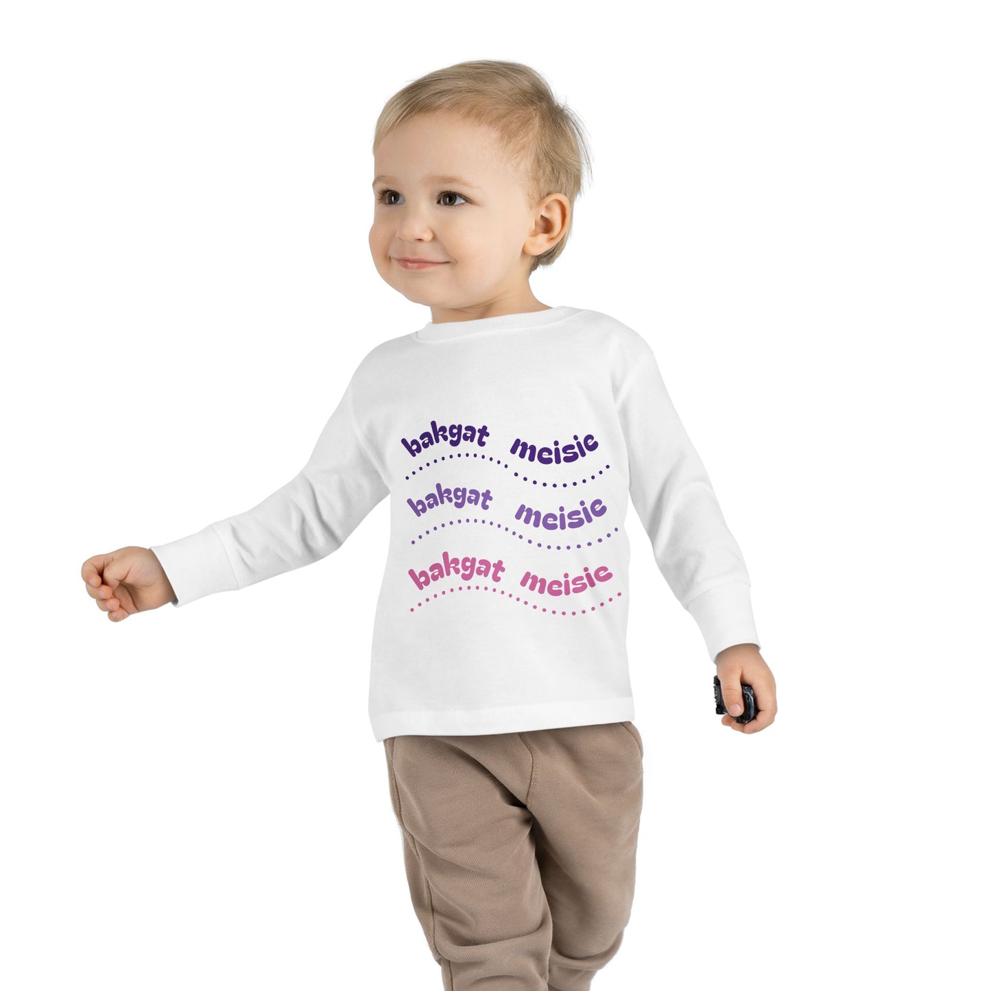 Bakgat Meisie Toddler Long Sleeve Tee – “Made in RSA, Running on Coke & Chutney”