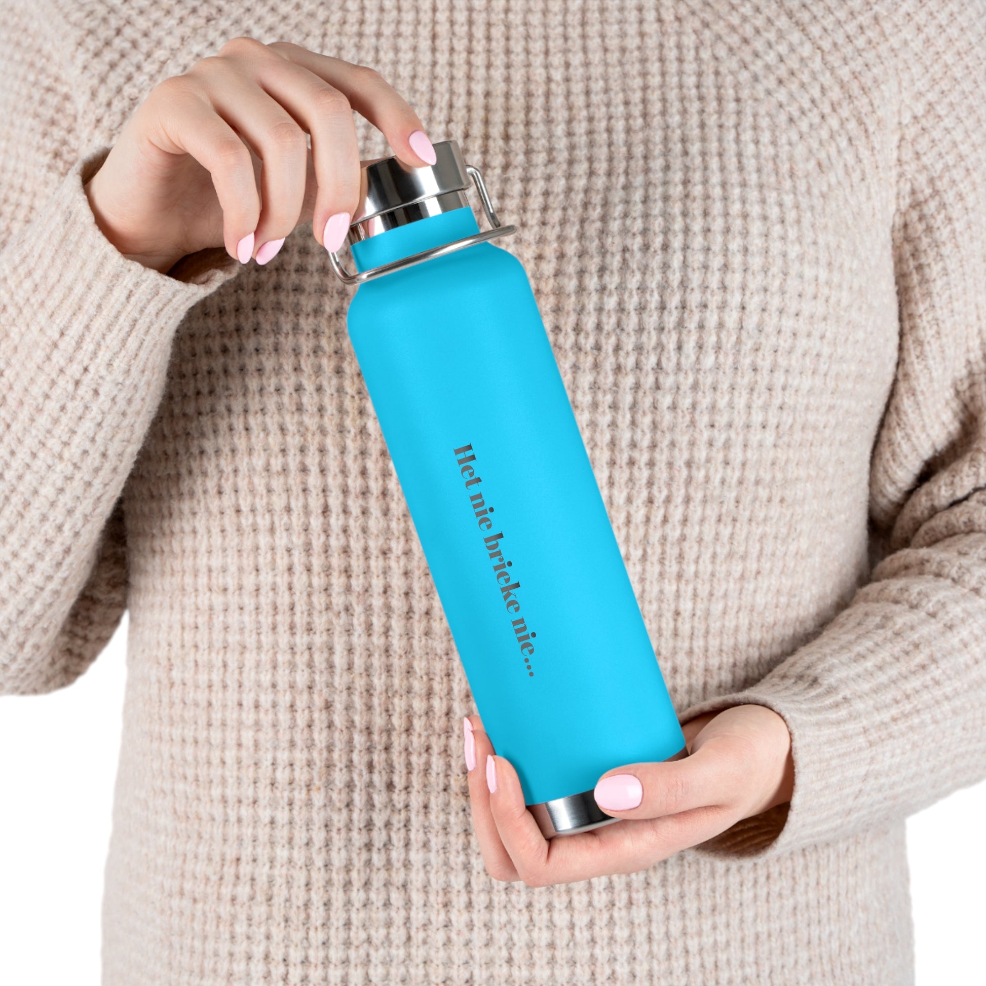 Inspirational Copper Vacuum Insulated Bottle - 22oz, Motivational Water Bottle, Travel Mug, Gift for Her, Eco-Friendly Bottle