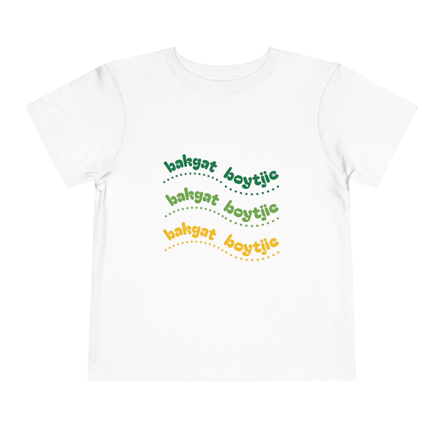 Bakgat Boytjie Toddler Tee – “Made in RSA, Running on Coke & Chutney”