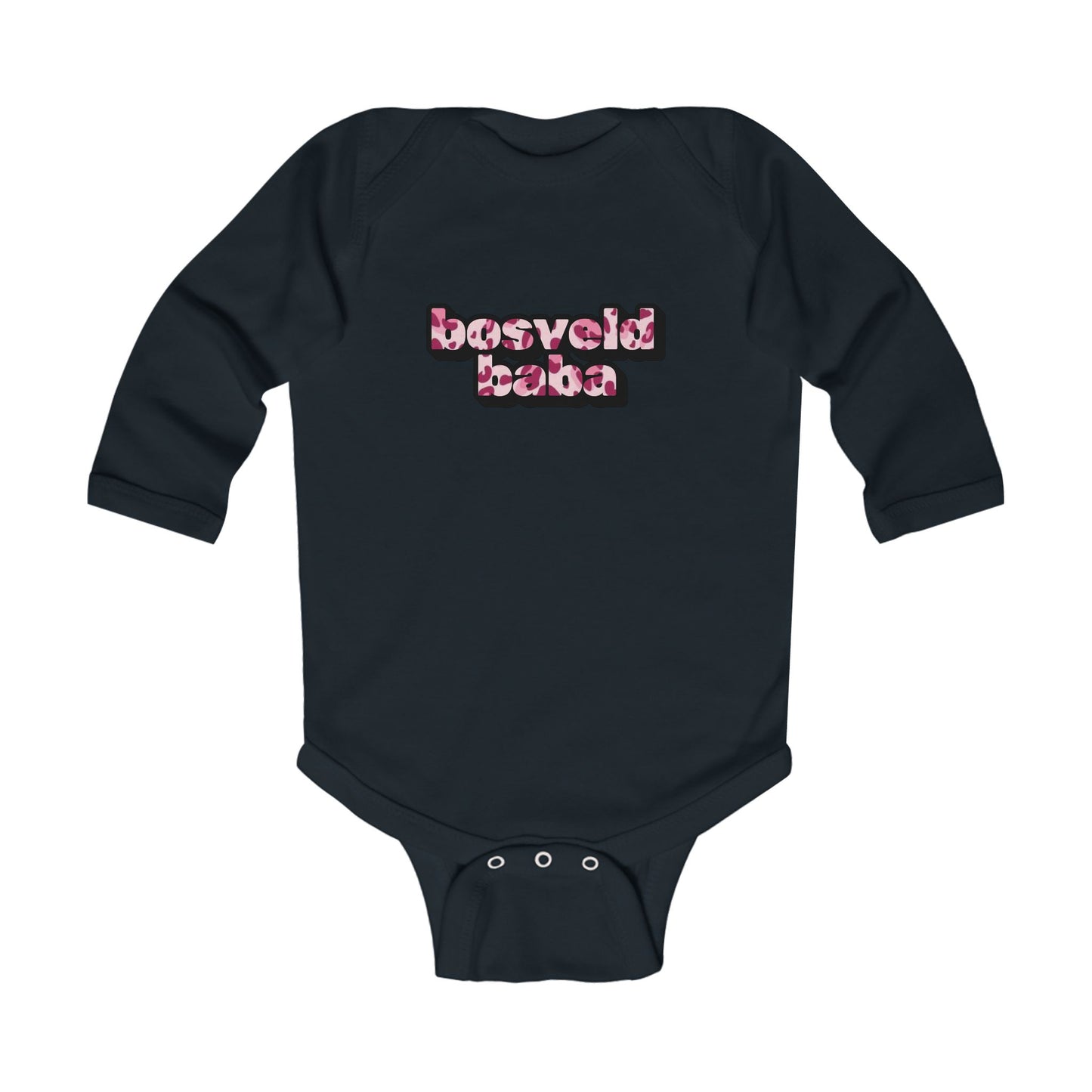 'Bosveld Baba' Pink Leopard Print - Longe Sleeve Onesie