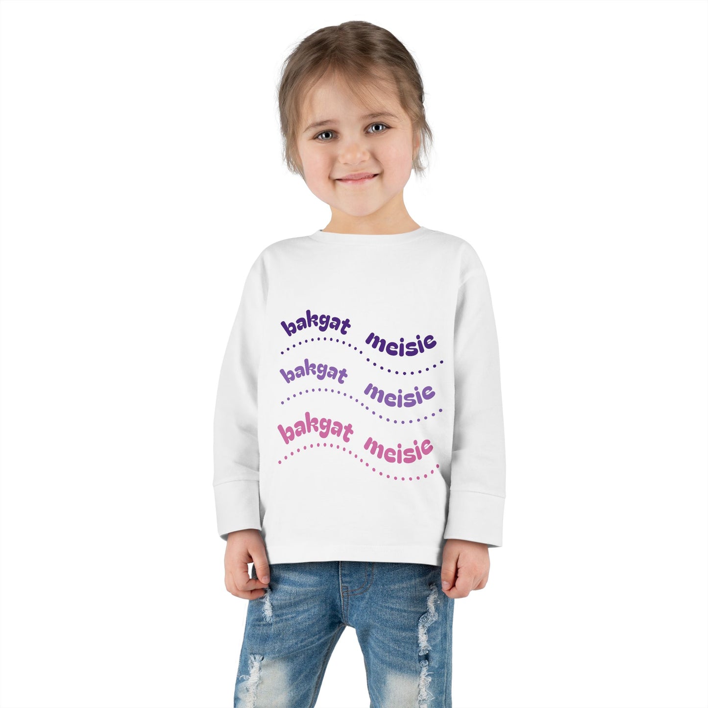 Bakgat Meisie Toddler Long Sleeve Tee – “Made in RSA, Running on Coke & Chutney”