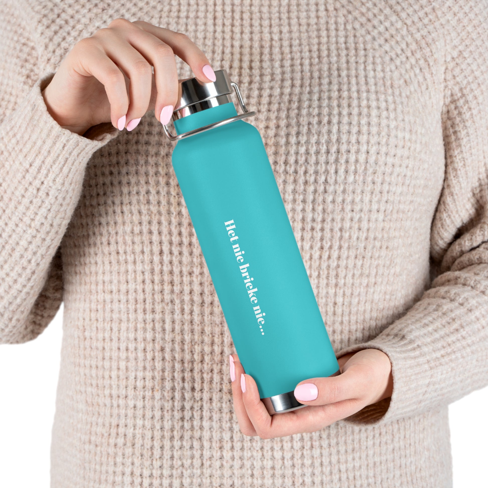 Inspirational Copper Vacuum Insulated Bottle - 22oz, Motivational Water Bottle, Travel Mug, Gift for Her, Eco-Friendly Bottle