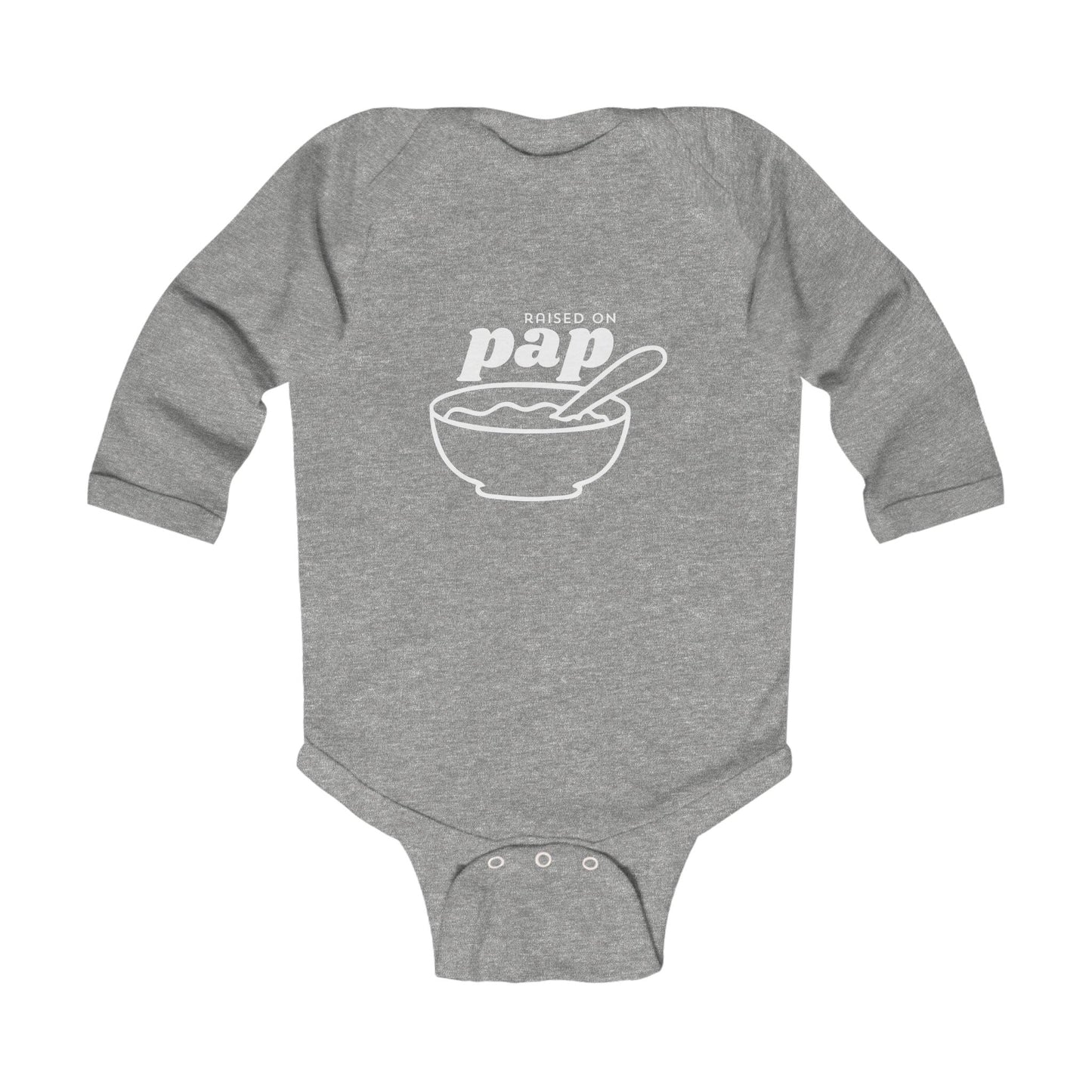 Raised on Pap – Baby Long Sleeve Bodysuit - Makes a Perfect Baby Gift, Nursery Outfit, Baby Shower Present, Newborn Clothes, Toddler Fashion