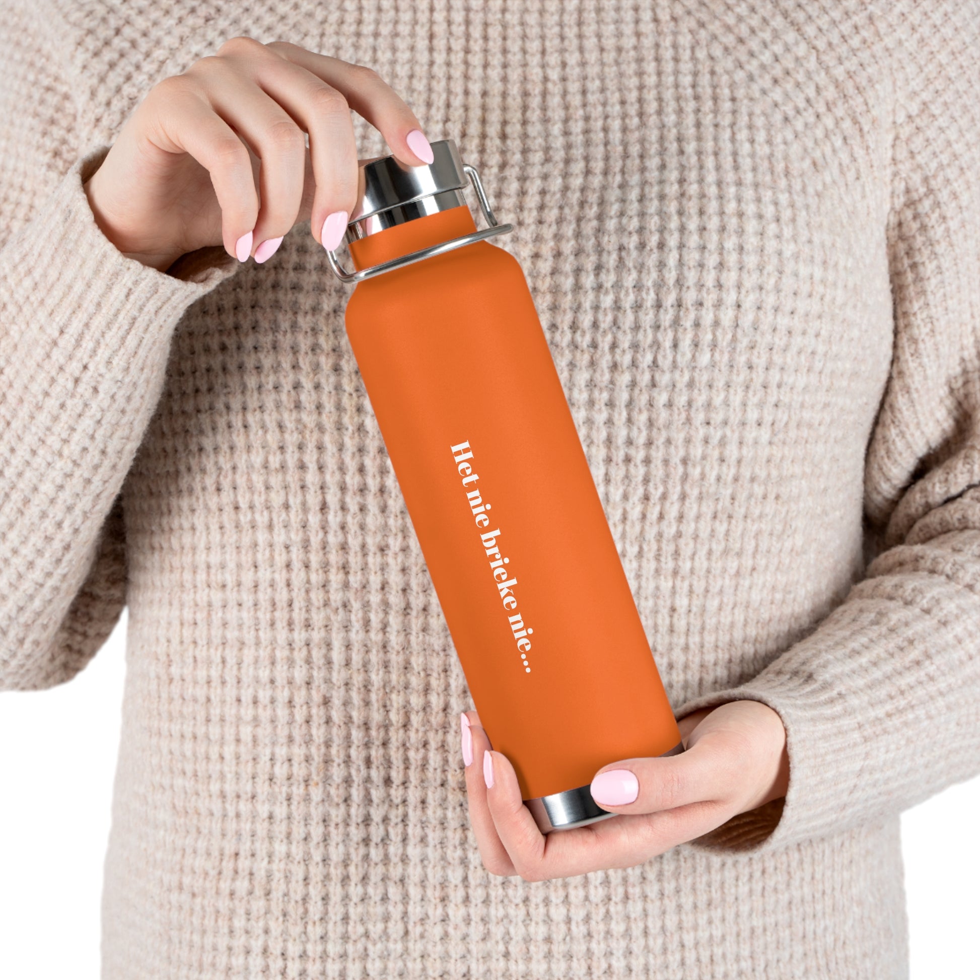 Inspirational Copper Vacuum Insulated Bottle - 22oz, Motivational Water Bottle, Travel Mug, Gift for Her, Eco-Friendly Bottle