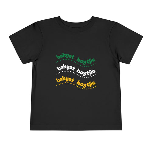 Bakgat Boytjie Toddler Tee – “Made in RSA, Running on Coke & Chutney” | Playful Short Sleeve Shirt for Little Legends