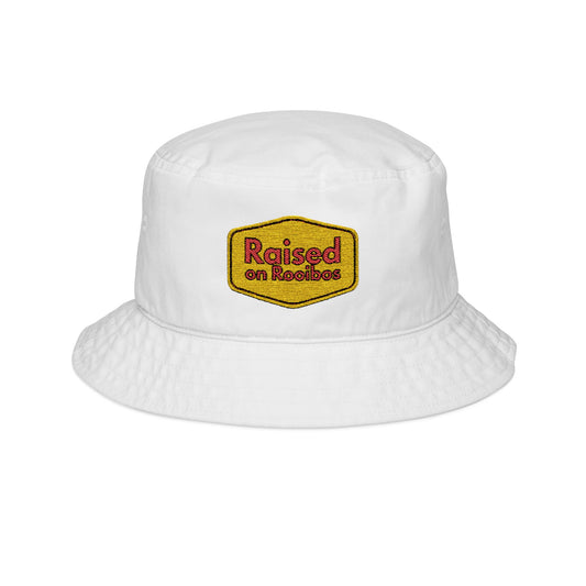 Raised on Rooibos Embroidered Bucket Hat for Trendy Look, Summer Fashion Accessory, Unisex Gift, Casual Wear, Beach Style