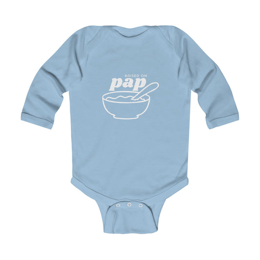 Raised on Pap – Baby Long Sleeve Bodysuit - Makes a Perfect Baby Gift, Nursery Outfit, Baby Shower Present, Newborn Clothes, Toddler Fashion